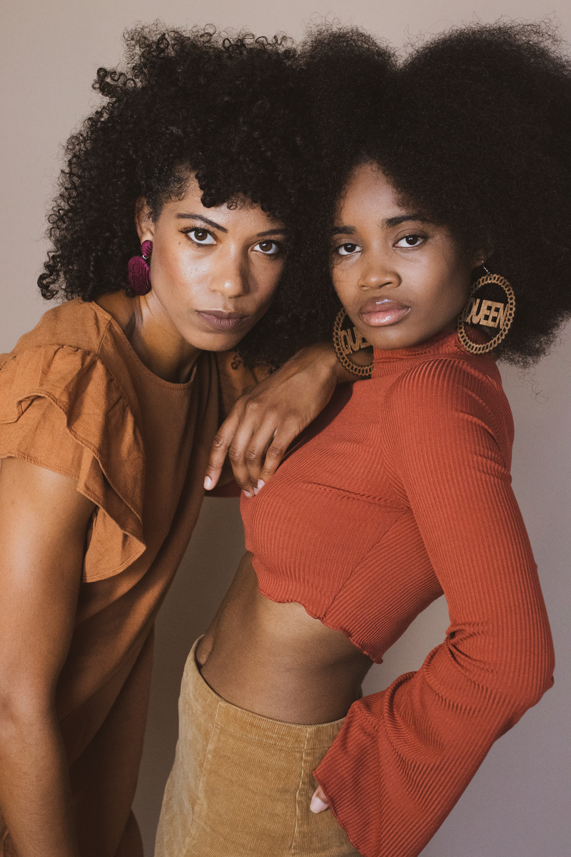 Stylish Women with Natural Afro Hair